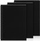 Spiral Notebook Bulk A5 College Ruled Journals Notebooks Lined 8.3 X 5.5 Inch Note Books Composition Writing Thick Paper Notebook for Office Business School Supplies (Black,3 Pcs)